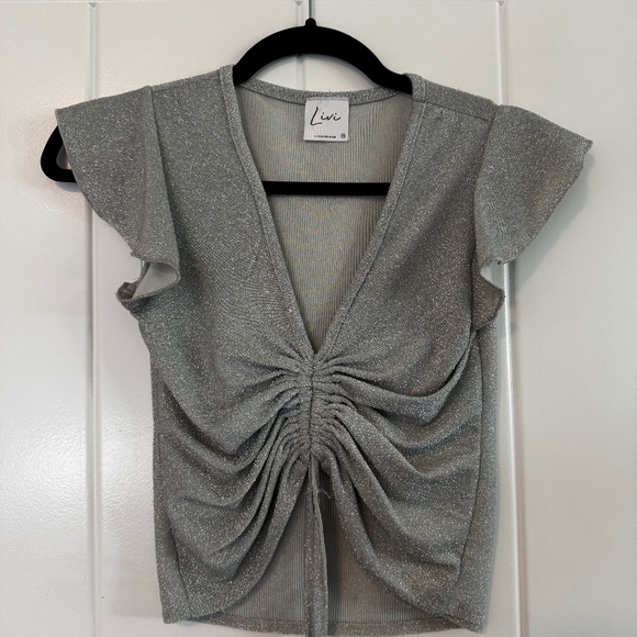 Sparkly Light Blue Livi by Olivia Rae top - Picture 1 of 1